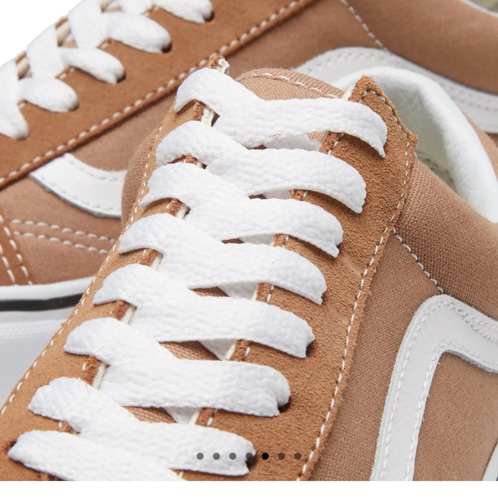 🤎NWT VANS OLD SKOOL VINTAGE SNEAKER IN TIGERS EYE/TRUE WHITE - Picture 5 of 15